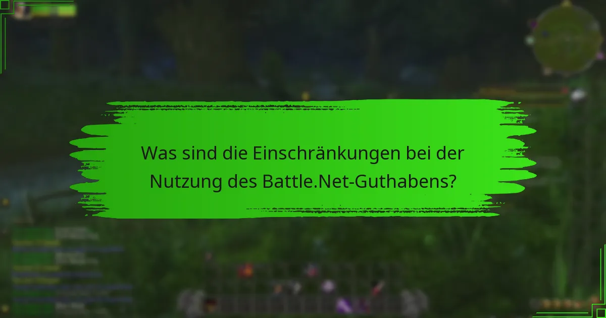 Was sind die Einschränkungen bei der Nutzung des Battle.Net-Guthabens?